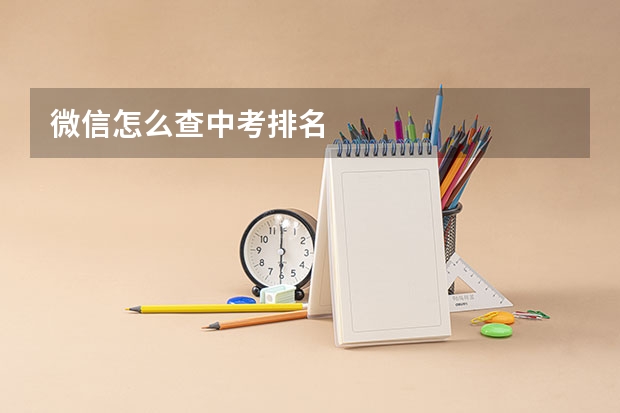 微信怎么查中考排名