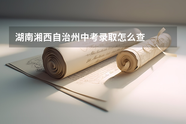 湖南湘西自治州中考录取怎么查